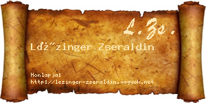 Lézinger Zseraldin névjegykártya